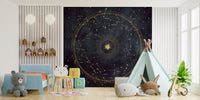 Indigo Astro Wheel Wall Mural