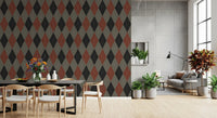Winter Heritage - Argyle Harlequin Geometric Timeless - Deep Bold Shade Wallpaper⁠