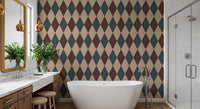 Winter Heritage - Argyle Harlequin Geometric Timeless - Crisp Cool Tone Wallpaper⁠
