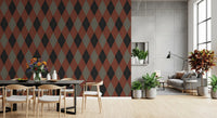 Winter Heritage - Argyle Harlequin Classic Diamond - Deep Bold Shade Wallpaper⁠