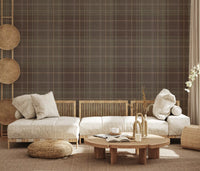 Winter Heritage - Tartan Checkerboard Plaid Block - Soft Taupe Blend Wallpaper⁠
