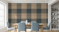 Winter Heritage - Tartan Checkerboard Plaid Block - Crisp Indigo Tint Wallpaper⁠