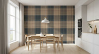Winter Heritage - Tartan Checkerboard Plaid Block - Crisp Indigo Tint Wallpaper⁠