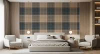 Winter Heritage - Tartan Checkerboard Plaid Block - Crisp Indigo Tint Wallpaper⁠