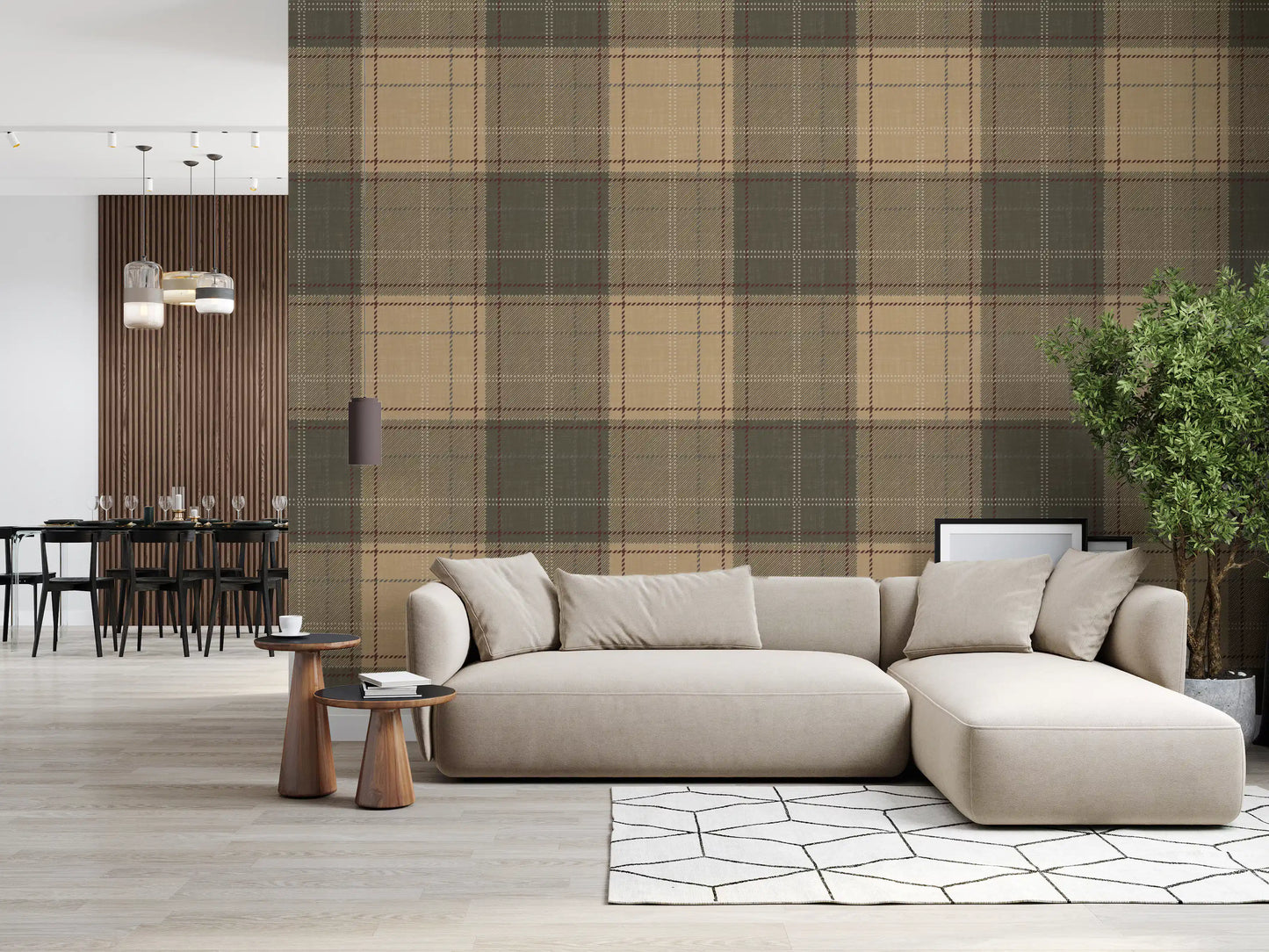 Winter Heritage - Tartan Checkerboard Plaid Block - Warm Earth Shade Wallpaper⁠