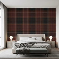 Winter Heritage - Tartan Checkerboard Plaid Block - Dark Moody Tone Wallpaper⁠