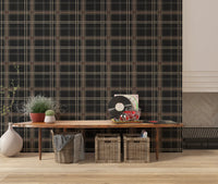 Winter Heritage - Windowpane Tartan Plaid Check - Bold High Contrast Wallpaper⁠