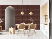 Winter Heritage - Windowpane Tartan Plaid Check - Dark Moody Tone Wallpaper⁠