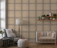 Winter Heritage - Windowpane Tartan Plaid Check - Crisp Indigo Tint Wallpaper⁠