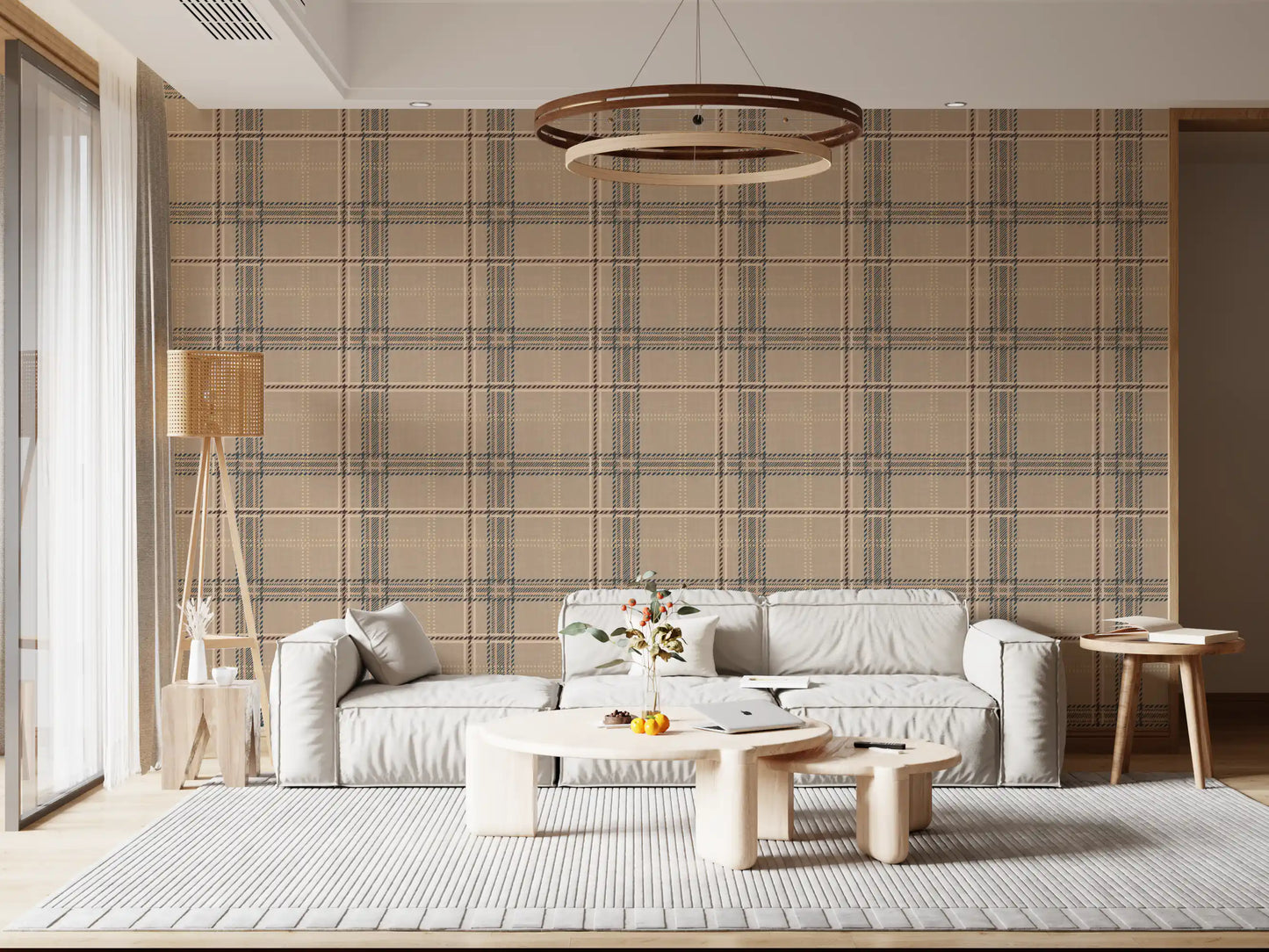 Winter Heritage - Windowpane Tartan Plaid Check - Crisp Indigo Tint Wallpaper⁠