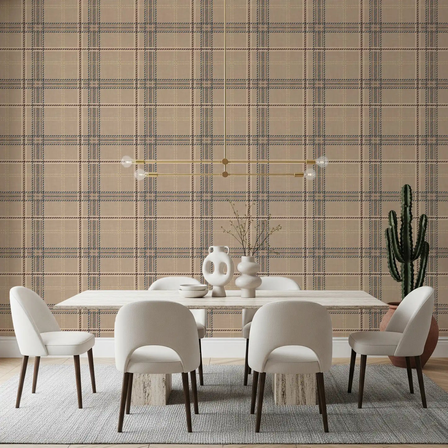 Winter Heritage - Windowpane Tartan Plaid Check - Crisp Indigo Tint Wallpaper⁠