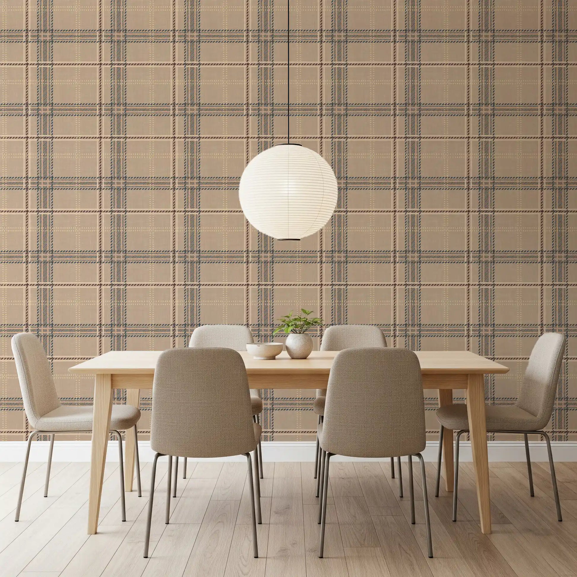 Winter Heritage - Windowpane Tartan Plaid Check - Crisp Indigo Tint Wallpaper⁠