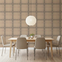 Winter Heritage - Windowpane Tartan Plaid Check - Crisp Indigo Tint Wallpaper⁠