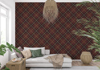 Winter Heritage - Tartan Trellis Plaid Grid - Dark Moody Mix Wallpaper⁠