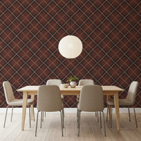 Winter Heritage - Tartan Trellis Plaid Grid - Dark Moody Mix Wallpaper⁠