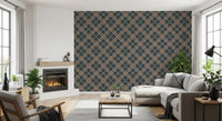 Winter Heritage - Tartan Trellis Plaid Grid - Crisp Cool Tone Wallpaper⁠