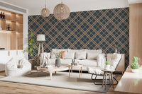 Winter Heritage - Tartan Trellis Plaid Grid - Crisp Cool Tone Wallpaper⁠