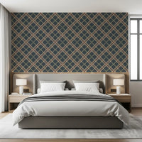 Winter Heritage - Tartan Trellis Plaid Grid - Crisp Cool Tone Wallpaper⁠