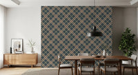 Winter Heritage - Tartan Trellis Plaid Grid - Crisp Cool Tone Wallpaper⁠
