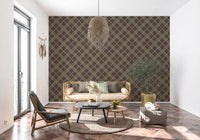 Winter Heritage - Tartan Trellis Plaid Grid - Soft Muted Hue Wallpaper⁠