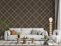 Winter Heritage - Tartan Trellis Plaid Grid - Soft Muted Hue Wallpaper⁠