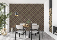 Winter Heritage - Tartan Trellis Plaid Grid - Soft Muted Hue Wallpaper⁠