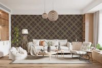 Winter Heritage - Tartan Trellis Plaid Grid - Soft Muted Hue Wallpaper⁠