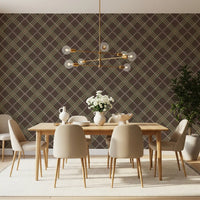 Winter Heritage - Tartan Trellis Plaid Grid - Soft Muted Hue Wallpaper⁠