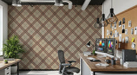 Winter Heritage - Tartan Trellis Plaid Grid - Deep Bold Shade Wallpaper⁠