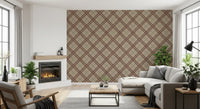 Winter Heritage - Tartan Trellis Plaid Grid - Deep Bold Shade Wallpaper⁠