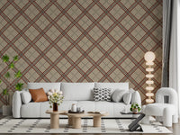 Winter Heritage - Tartan Trellis Plaid Grid - Deep Bold Shade Wallpaper⁠