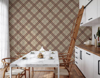 Winter Heritage - Tartan Trellis Plaid Grid - Deep Bold Shade Wallpaper⁠