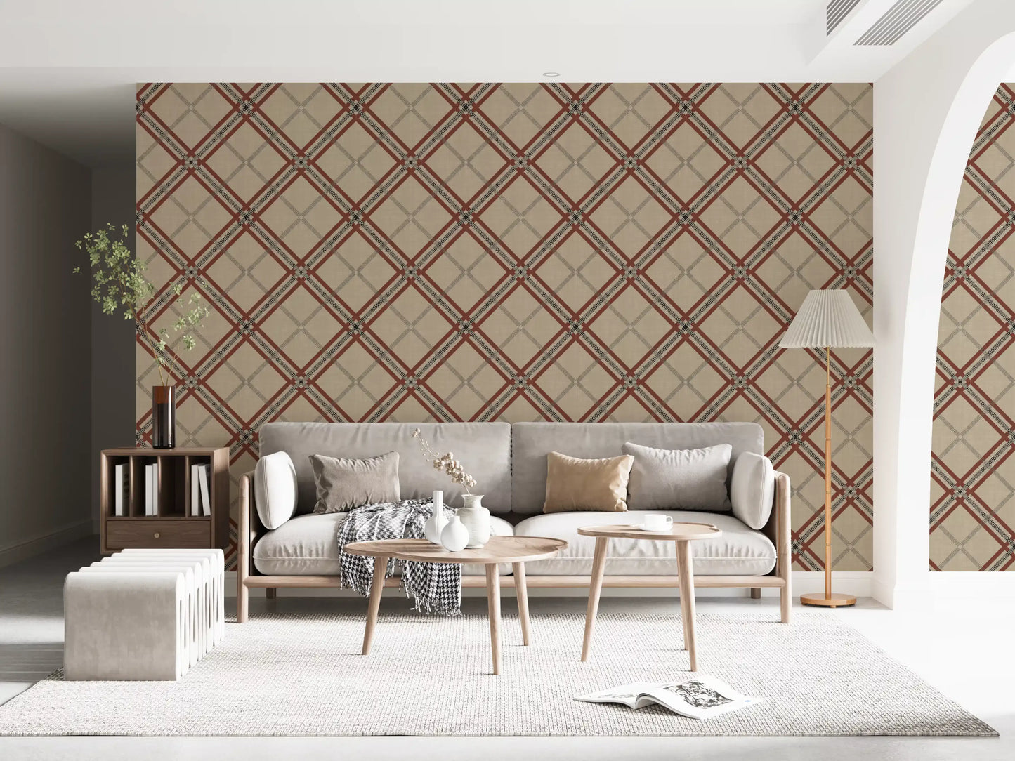 Winter Heritage - Tartan Trellis Plaid Grid - Deep Bold Shade Wallpaper⁠