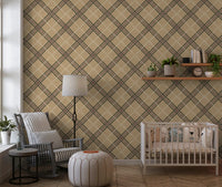 Winter Heritage - Tartan Trellis Plaid Grid - Rich Warm Tones Wallpaper⁠