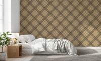 Winter Heritage - Tartan Trellis Plaid Grid - Rich Warm Tones Wallpaper⁠