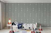 Minimalist Heart Ribbon Stripe Wallpaper⁠