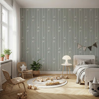 Minimalist Heart Ribbon Stripe Wallpaper⁠