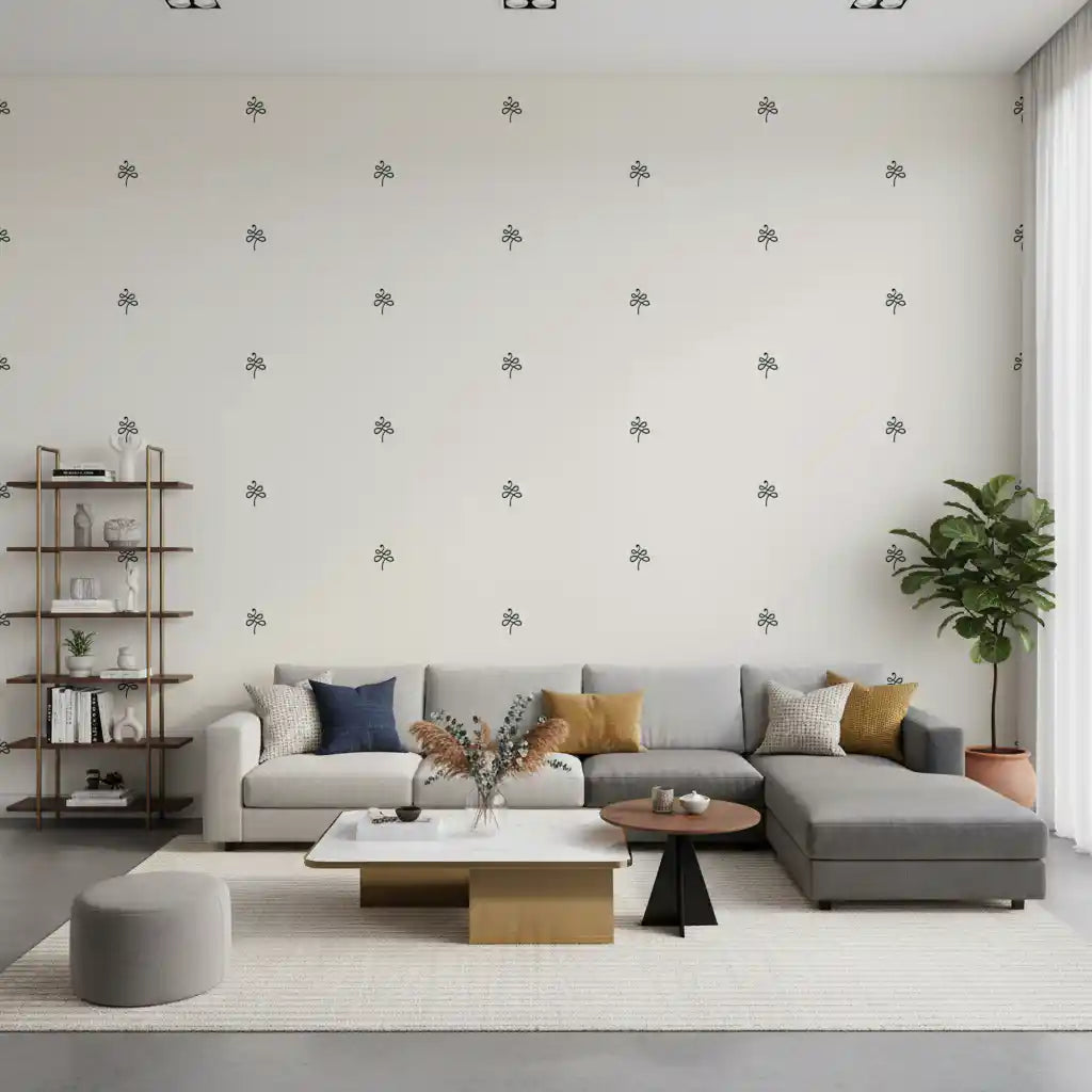 Minimalist Hand-Drawn Flourish Pattern Wallpaper⁠