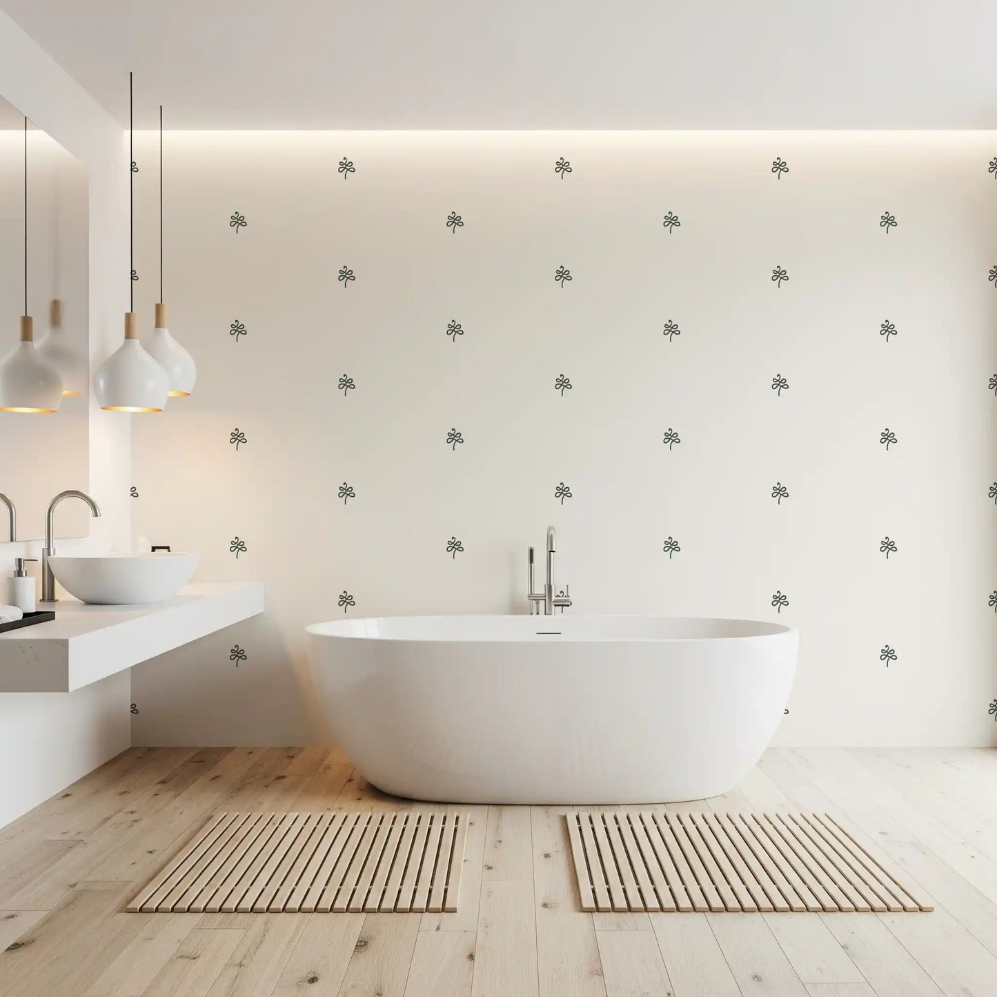 Minimalist Hand-Drawn Flourish Pattern Wallpaper⁠