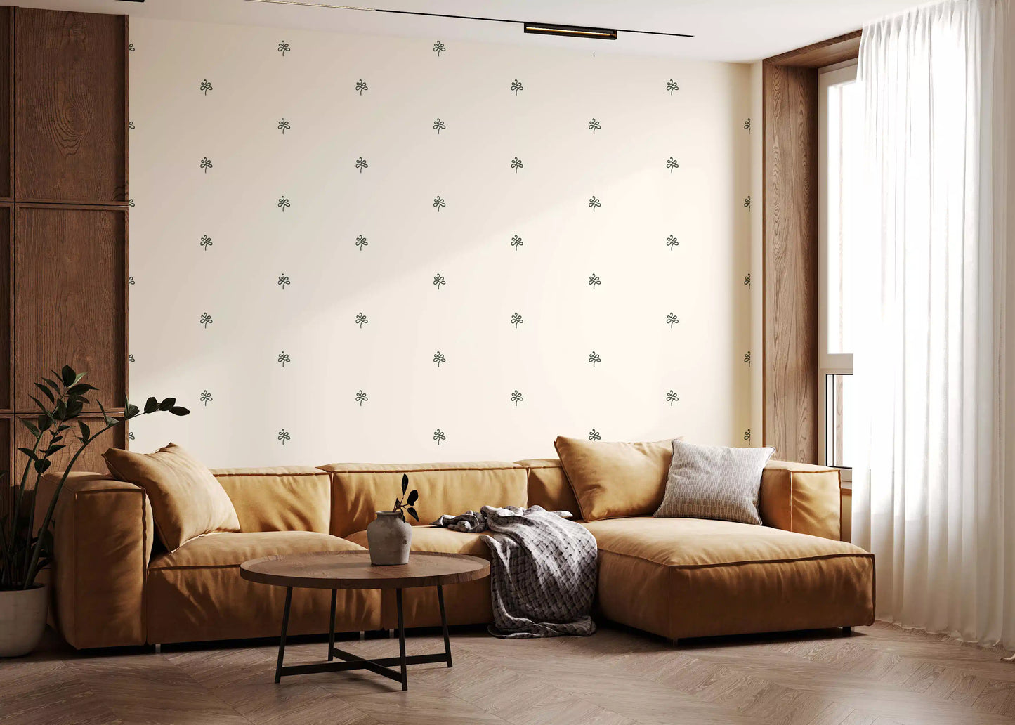 Minimalist Hand-Drawn Flourish Pattern Wallpaper⁠
