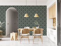 Sage Green Organic Arch Pattern Wallpaper⁠