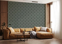 Sage Green Organic Arch Pattern Wallpaper⁠