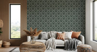 Sage Green Organic Arch Pattern Wallpaper⁠