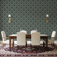 Sage Green Organic Arch Pattern Wallpaper⁠