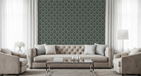 Sage Green Organic Arch Pattern Wallpaper⁠