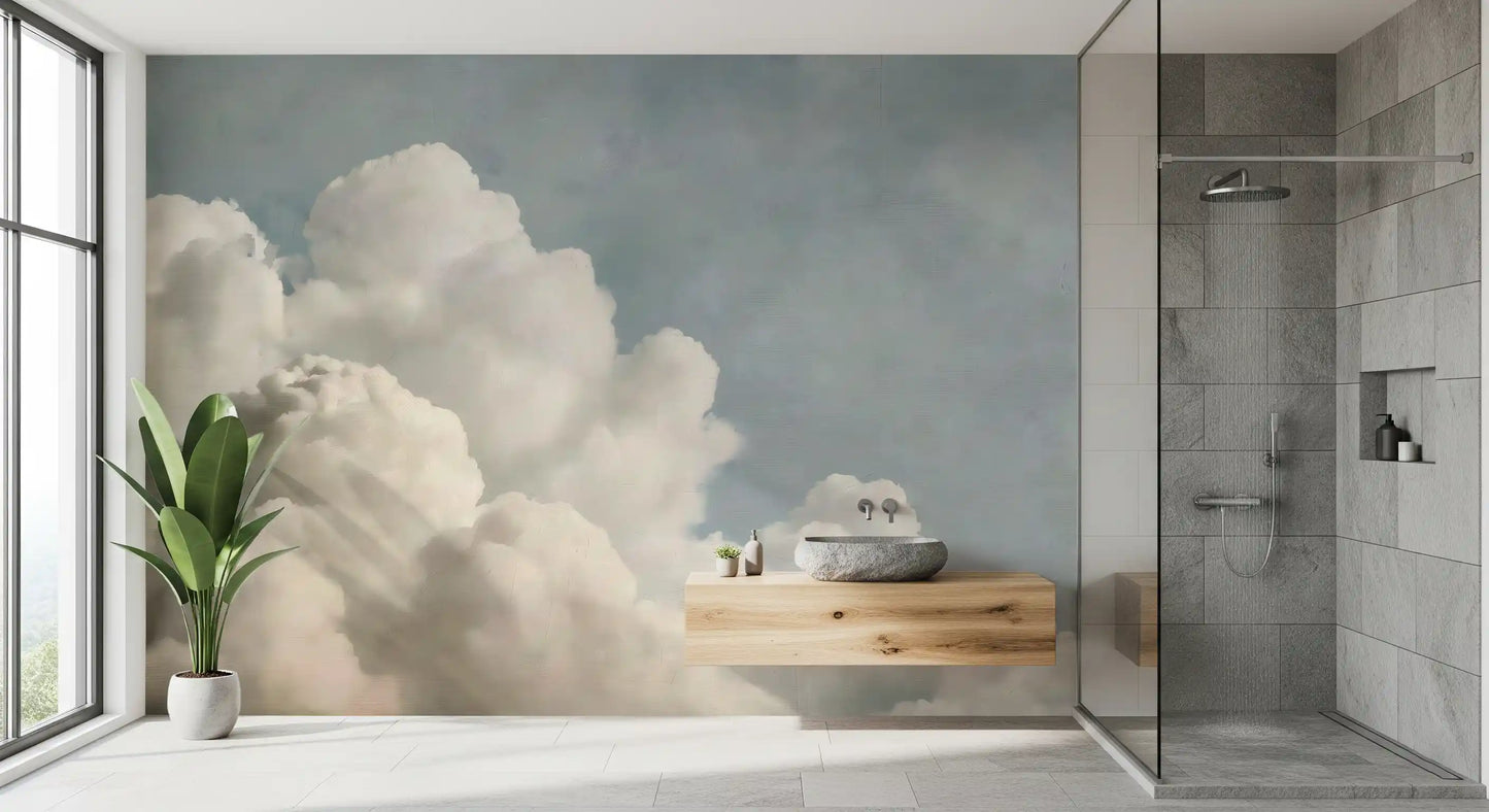 Dreamy Painted Clouds Wall Mural