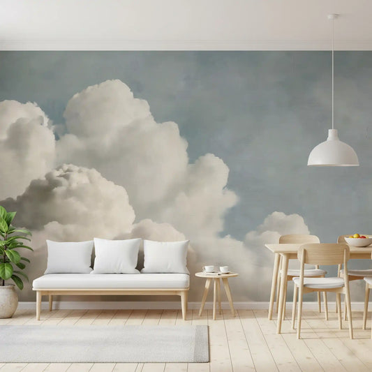 Dreamy Painted Clouds Wall Mural