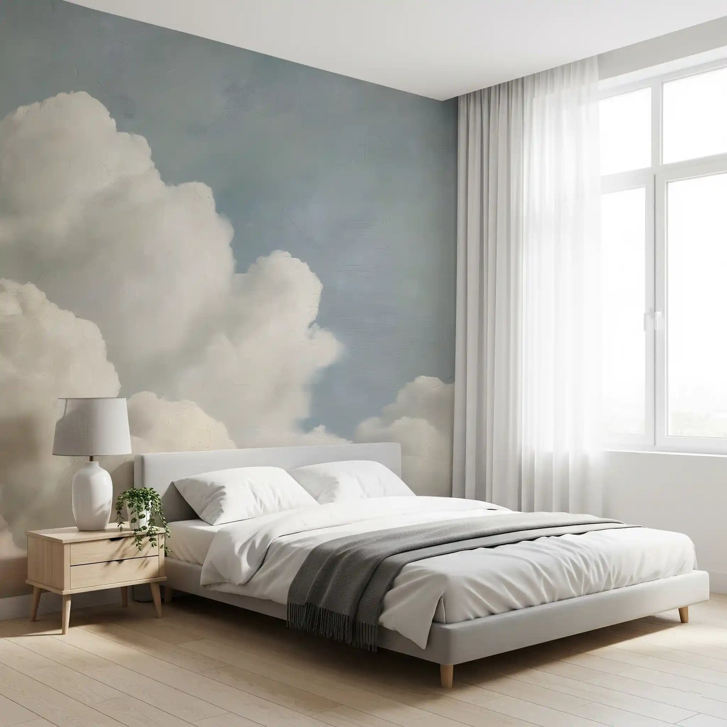 Dreamy Painted Clouds Wall Mural
