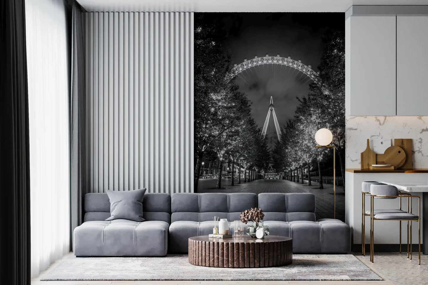 Evening Lights Urban Walkway Wall Mural