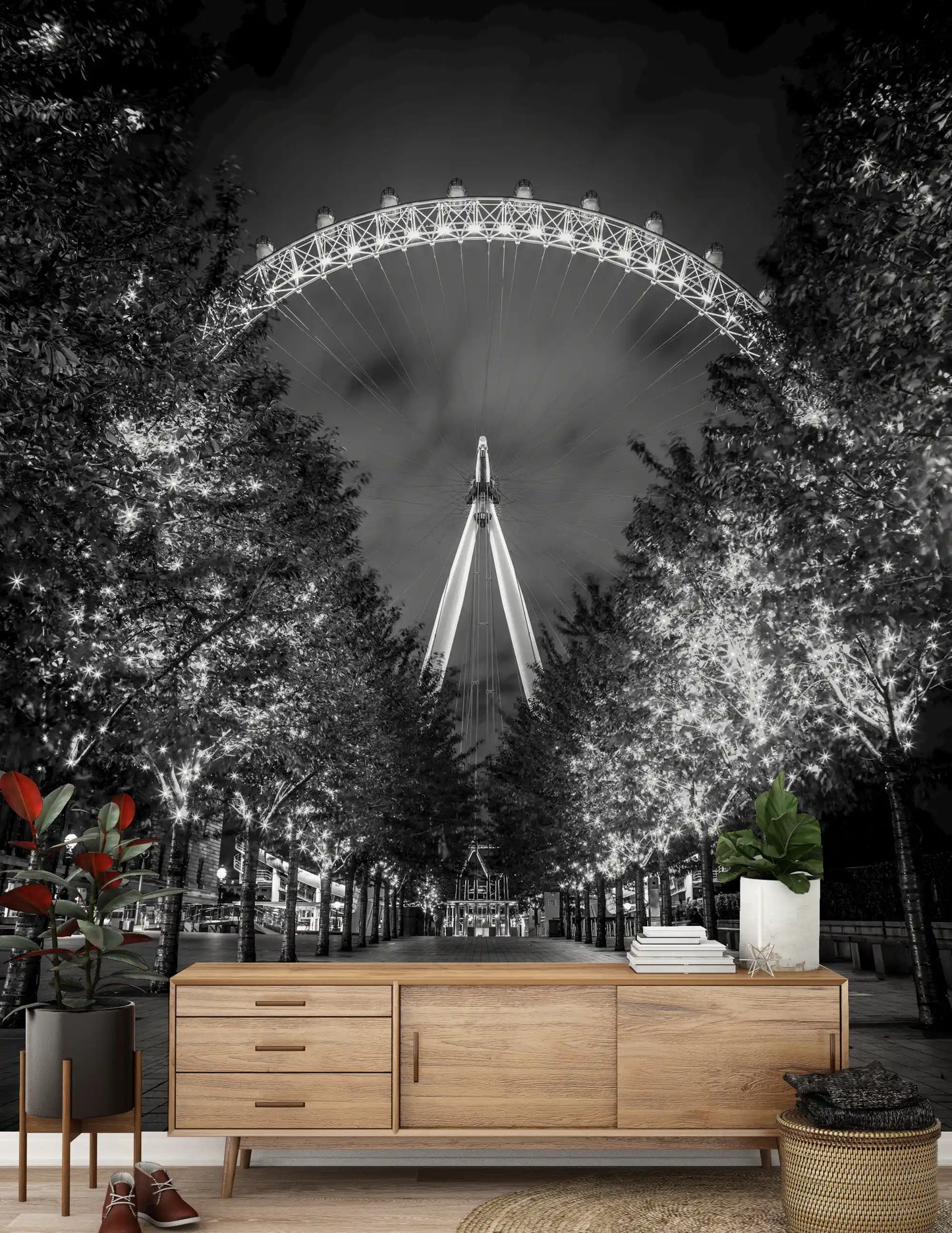 Evening Lights Urban Walkway Wall Mural